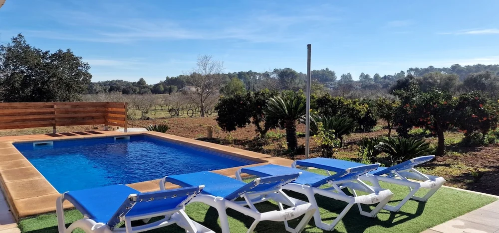 Finca with swimming pool surrounded by nature